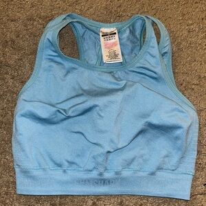 Gymshark Blue Racerback Sports Bra Moisture-Wicking